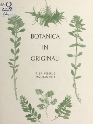 cover image of Botanica in originali